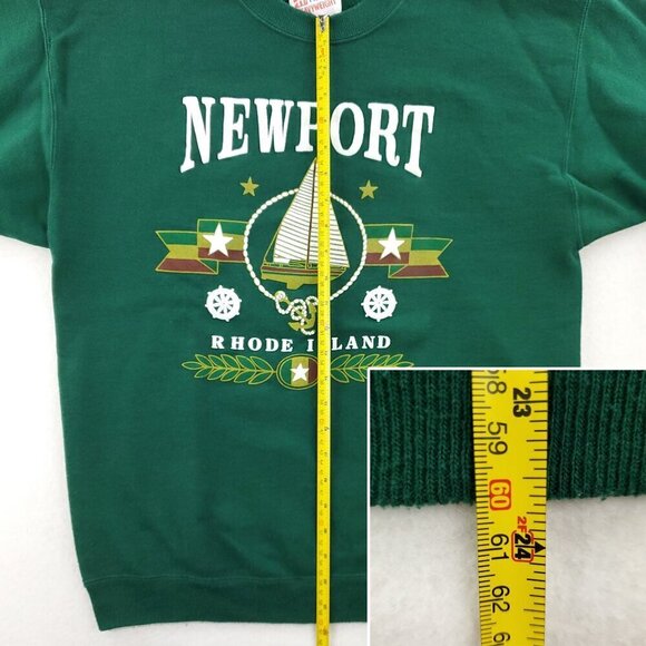 Newport Rhode Island Vintage Sweatshirt 90s Puffy Print Sailboat USA Medium - Picture 7 of 15
